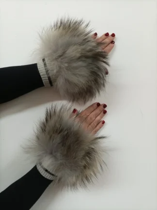 Real Fur Finn Raccoon cuffs with elastic on top/ Winter accessories