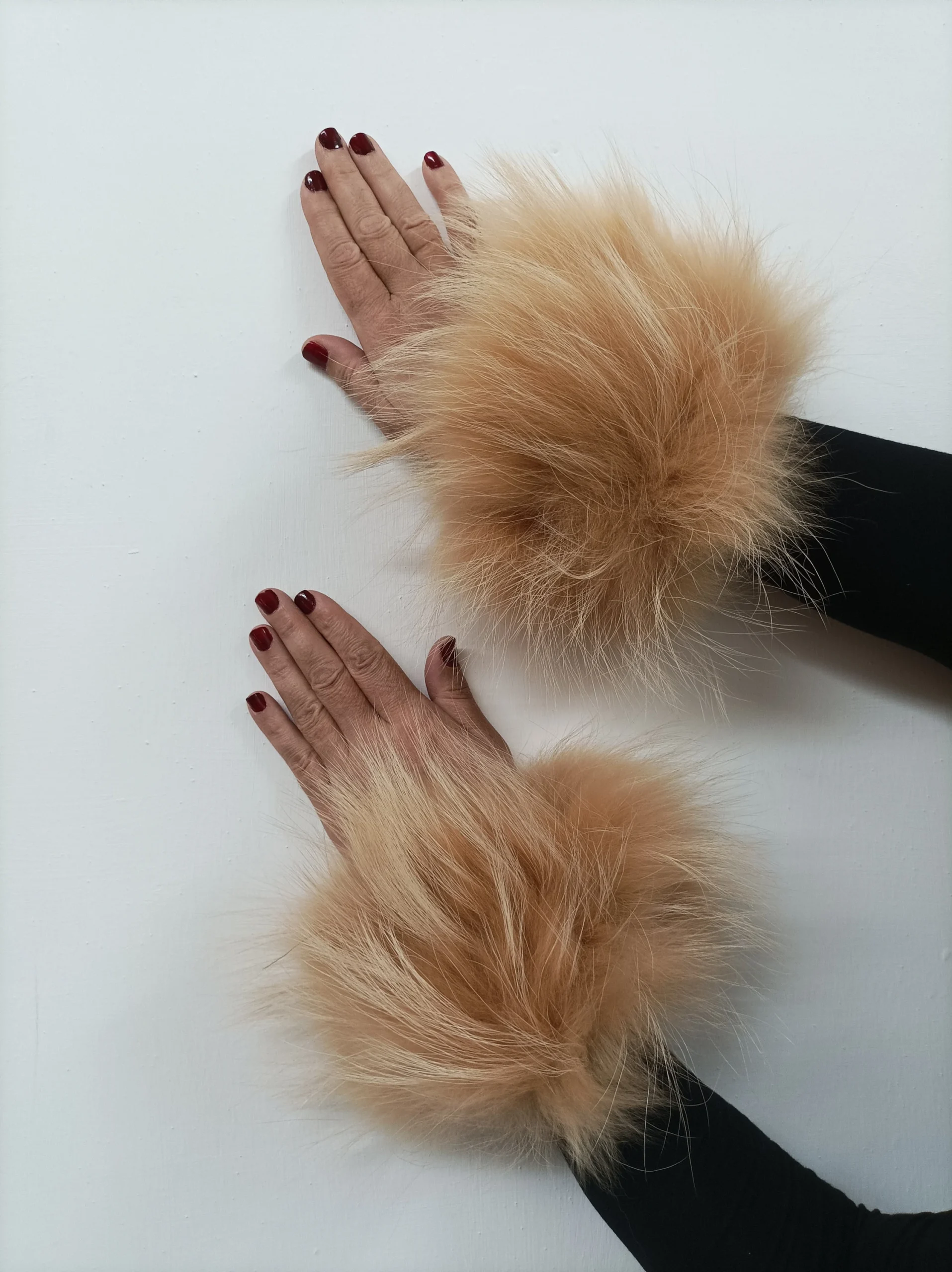 Real Fur Finn Raccoon cuffs with elastic on top/ Winter accessories - Image 3
