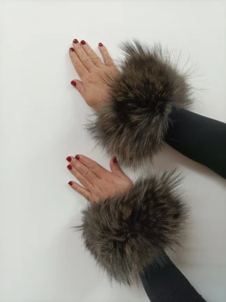 Real Fur Finn Raccoon cuffs with elastic on top/ Winter accessories