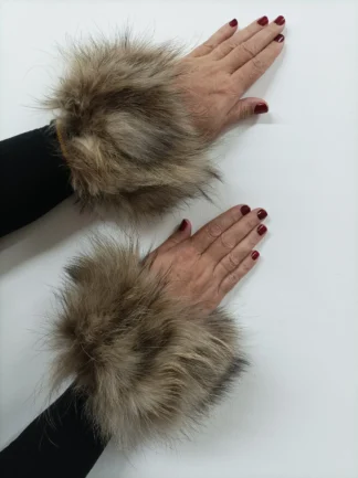 Real Fur Finn Raccoon cuffs with elastic on top/ Winter accessories