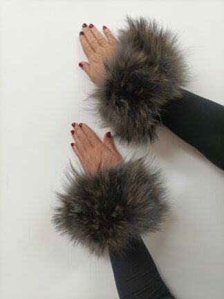 Real Fur Finn Raccoon cuffs with elastic on top/ Winter accessories