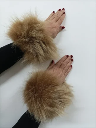 Real Fur Finn Raccoon cuffs with elastic on top/ Winter accessories