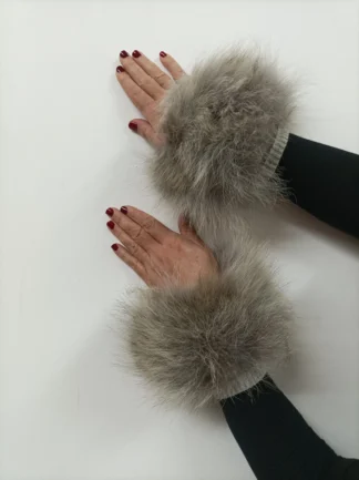Real Fur Finn Raccoon cuffs with elastic on top/ Winter accessories