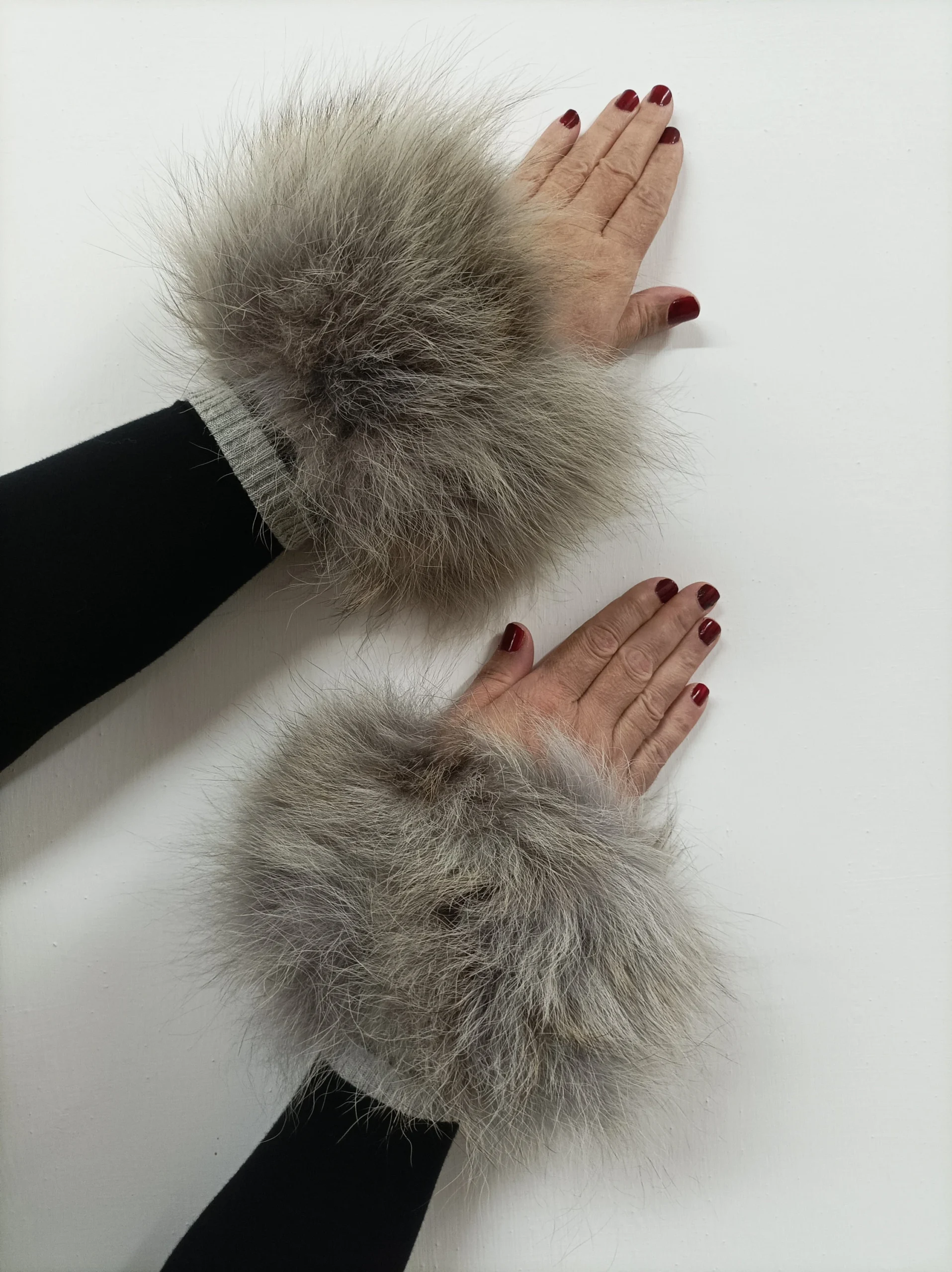 Real Fur Finn Raccoon cuffs with elastic on top/ Winter accessories - Image 3