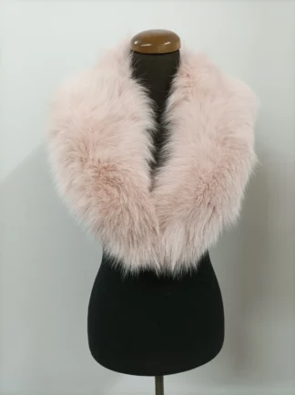Pink Fox Fur Collar: Winter Coat Accessory