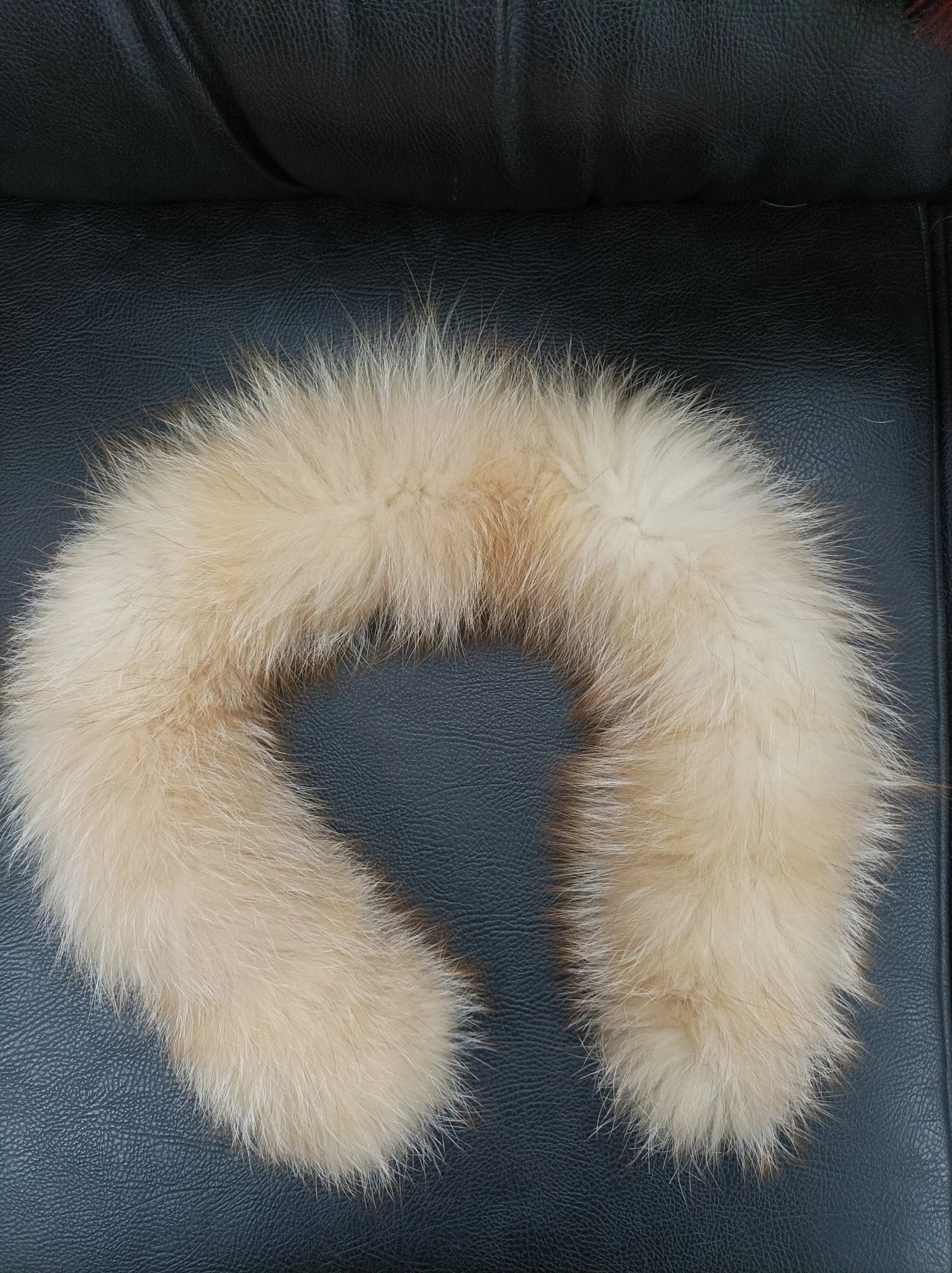 Real Fox Fur Hood Trim: Gold Fur Scarf Collar (73cm) - Image 8