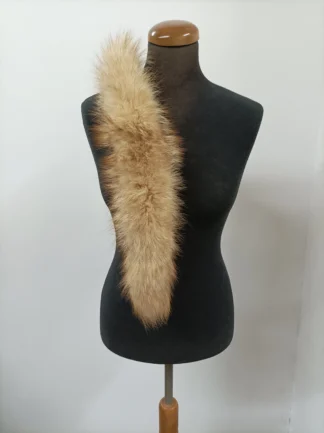 Gold Fox Fur Hood Trim: Sew-On Fur Scarf (73cm)