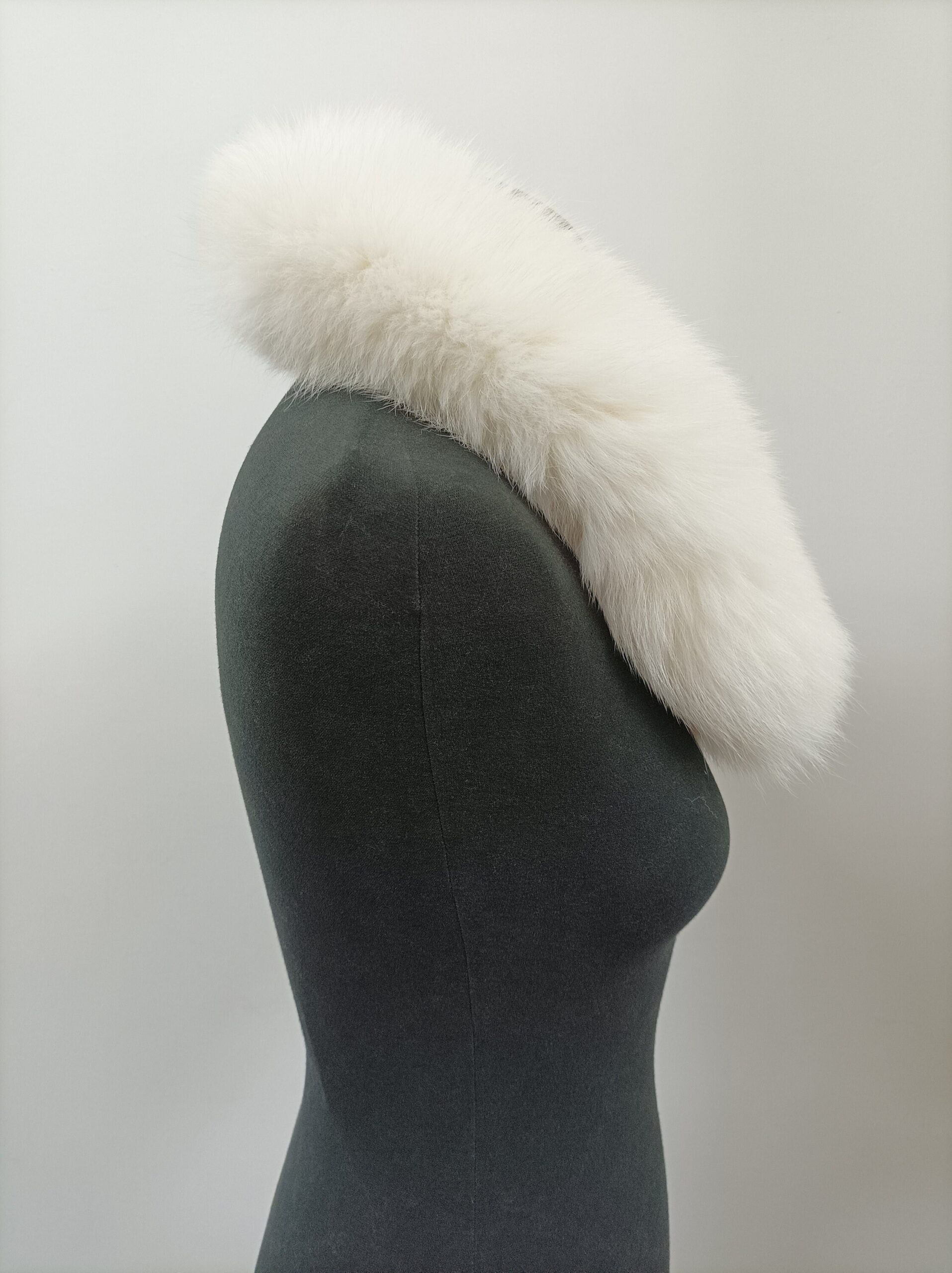White Fox Fur Hood Trim: Sew-On Fur Collar (73cm) - Image 5