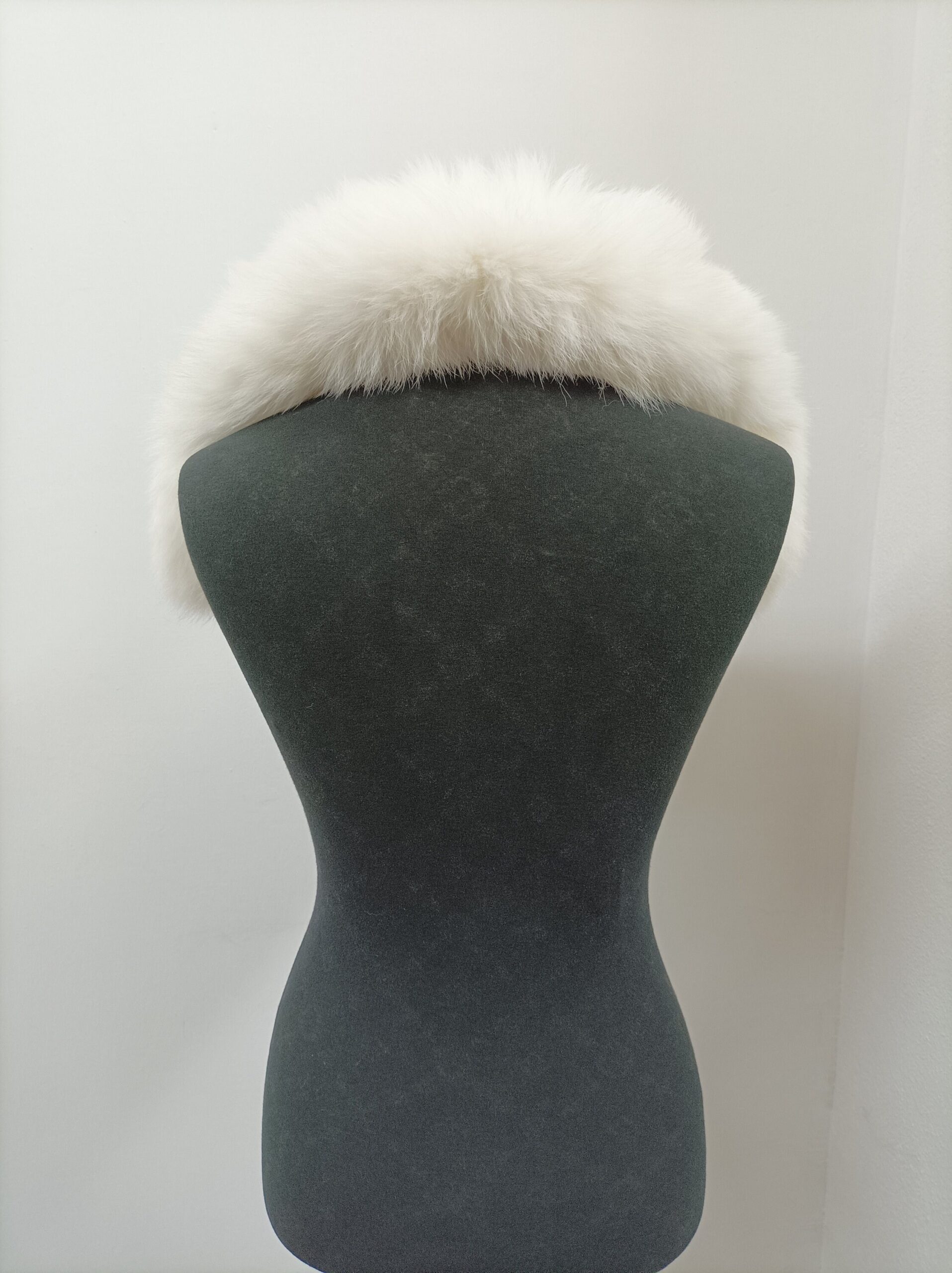 White Fox Fur Hood Trim: Sew-On Fur Collar (73cm) - Image 6