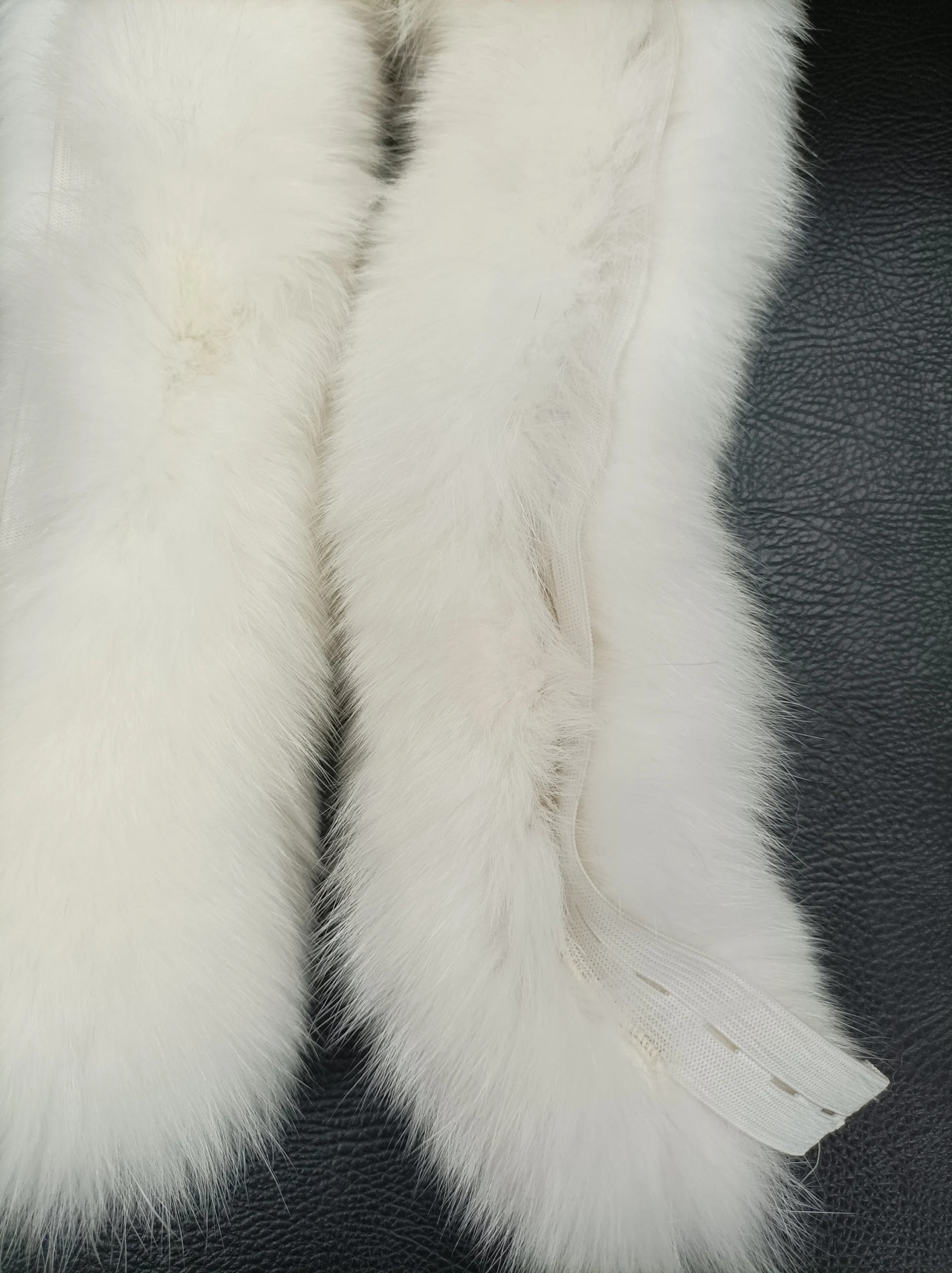White Fox Fur Hood Trim: Sew-On Collar Scarf (73cm) - Image 4