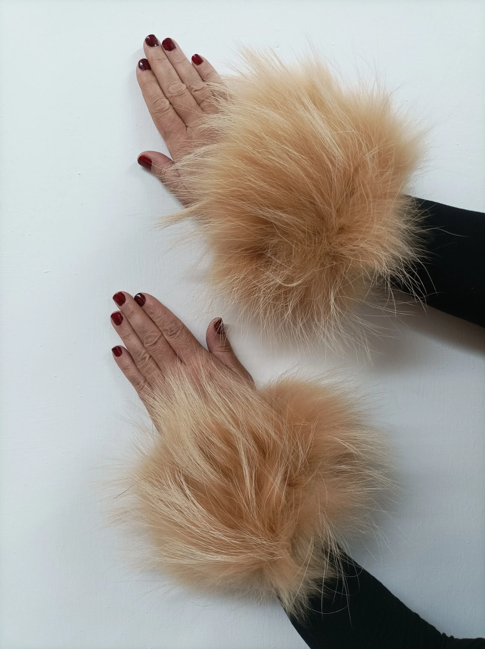 Real Fur Finn Raccoon cuffs with elastic on top/ Winter accessories - Image 2
