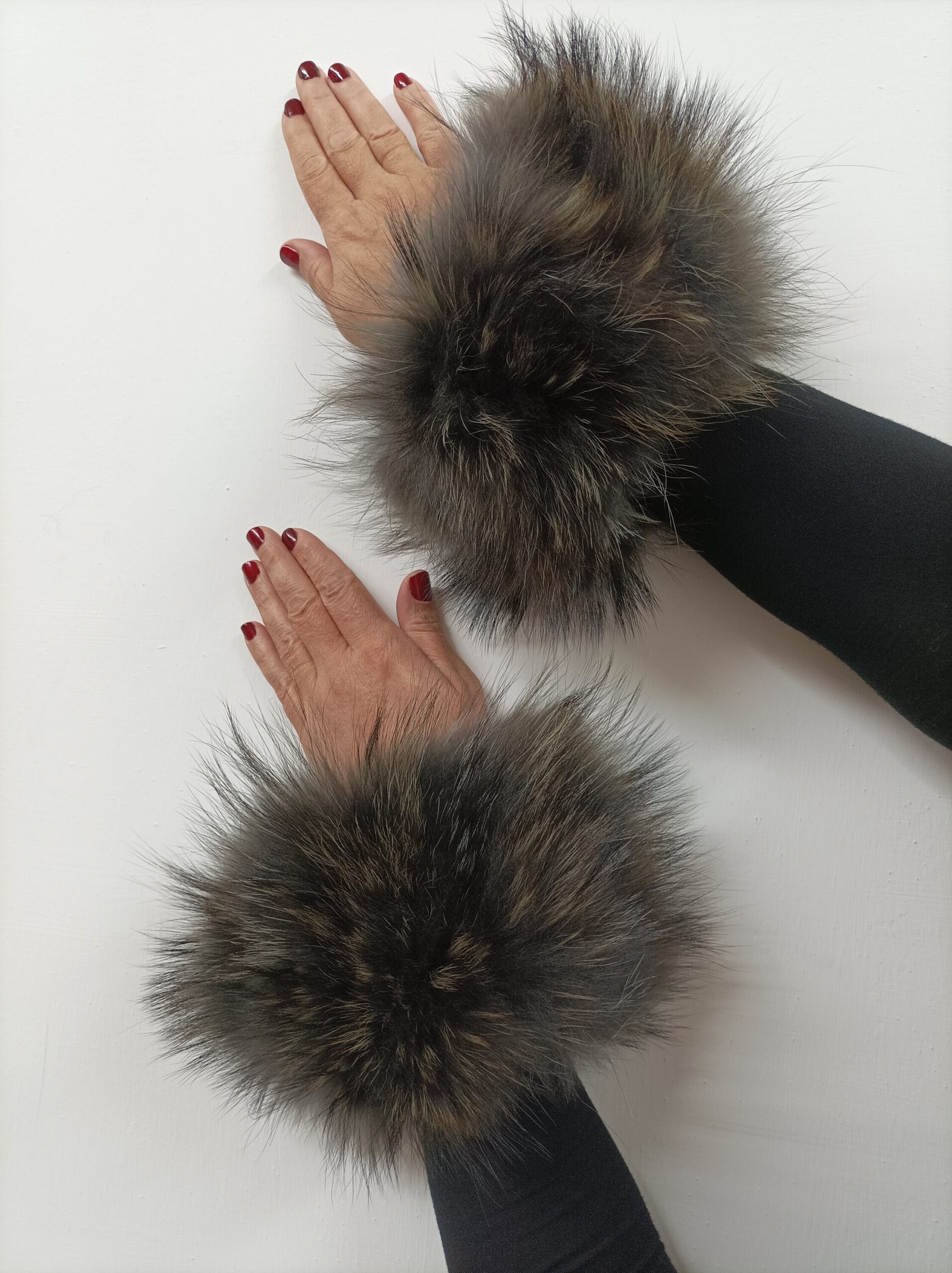 Real Fur Finn Raccoon cuffs with elastic on top/ Winter accessories - Image 2