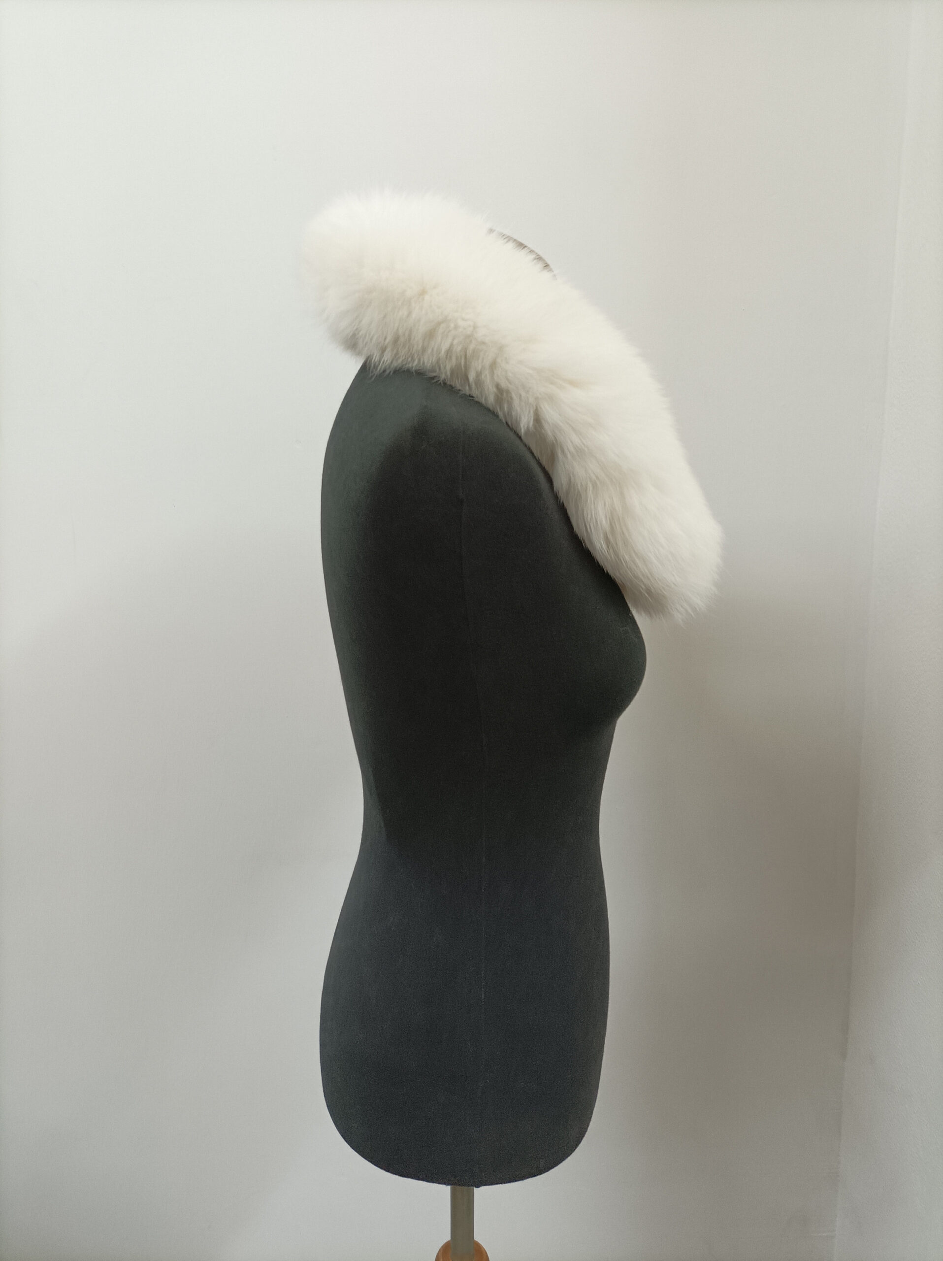 White Fox Fur Hood Trim: Sew-On Fur Collar (73cm) - Image 3