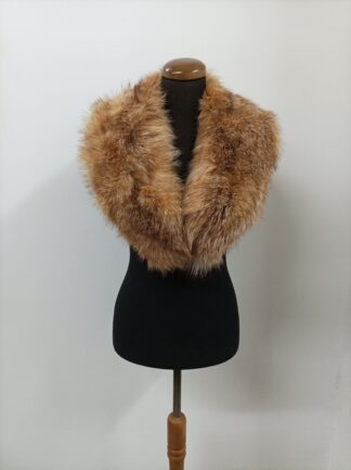 Real Fox Fur Collar: Winter Coat Accessory, Gold Color
