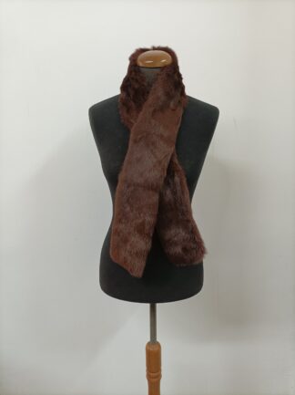 Brown Rabbit Fur Scarf: Unisex Winter Accessory