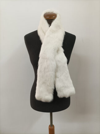 White Rabbit Fur Scarf: Unisex Winter Accessory
