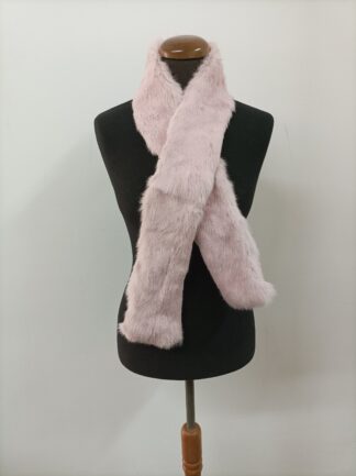 Pink Rabbit Fur Scarf: Unisex Winter Accessory