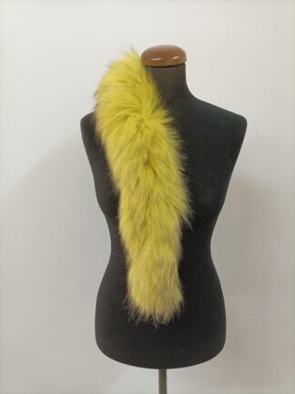 Yellow Finn Raccoon Fur Hood Trim: Sew-On Fur Scarf (73cm)