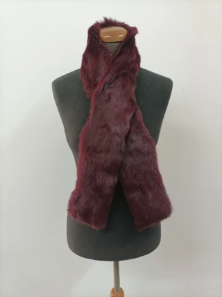 Rabbit Fur Scarf: Dark Bordo Winter Accessory