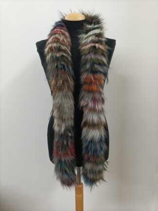 Finn Raccoon Fur Scarf: Multicolor Long Fur Collar