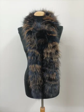 Finn Raccoon Fur Scarf: Multicolor Long Fur Collar