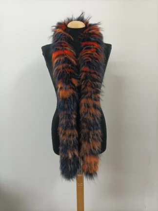 Finn Raccoon Fur Scarf: Multicolor Long Winter Collar