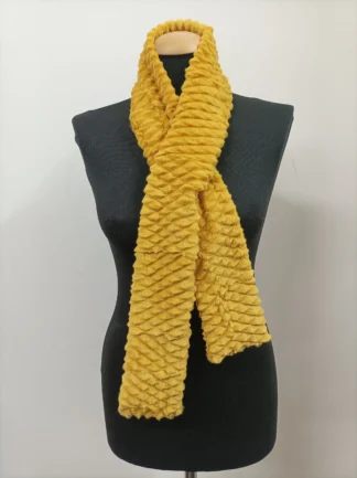 Yellow Rabbit Fur Scarf: Unisex Winter Accessory