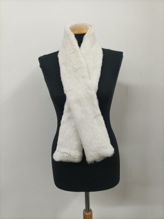 White Rabbit Fur Scarf: Unisex Winter Accessory