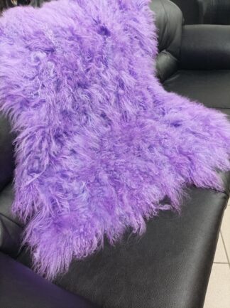 Real Mongolian Lamb Fur Blanket Throw: Fluffy Home Warmer