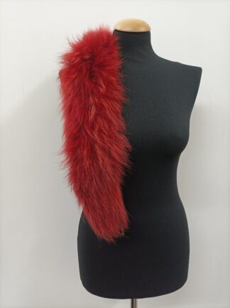 Red Finn Raccoon Fur Hood Trim: Coat Collar Scarf (73cm)