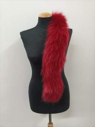 Red Finn Raccoon Fur Hood Trim: Coat Collar Scarf (73cm)