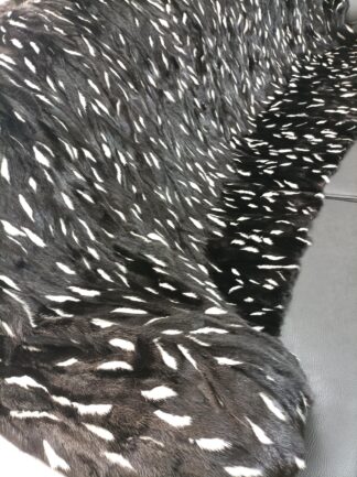 Real Mink fur blanket throw, black and white color, Home warmer