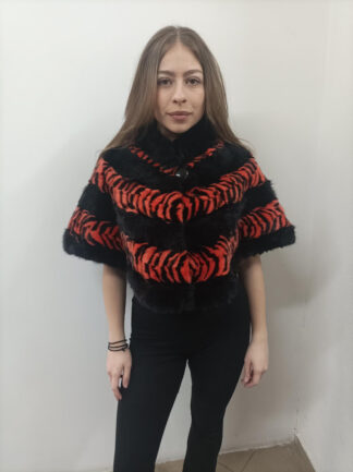 Women's Real fur, Multicolor mink fur etol bolero shawl , Evening wear