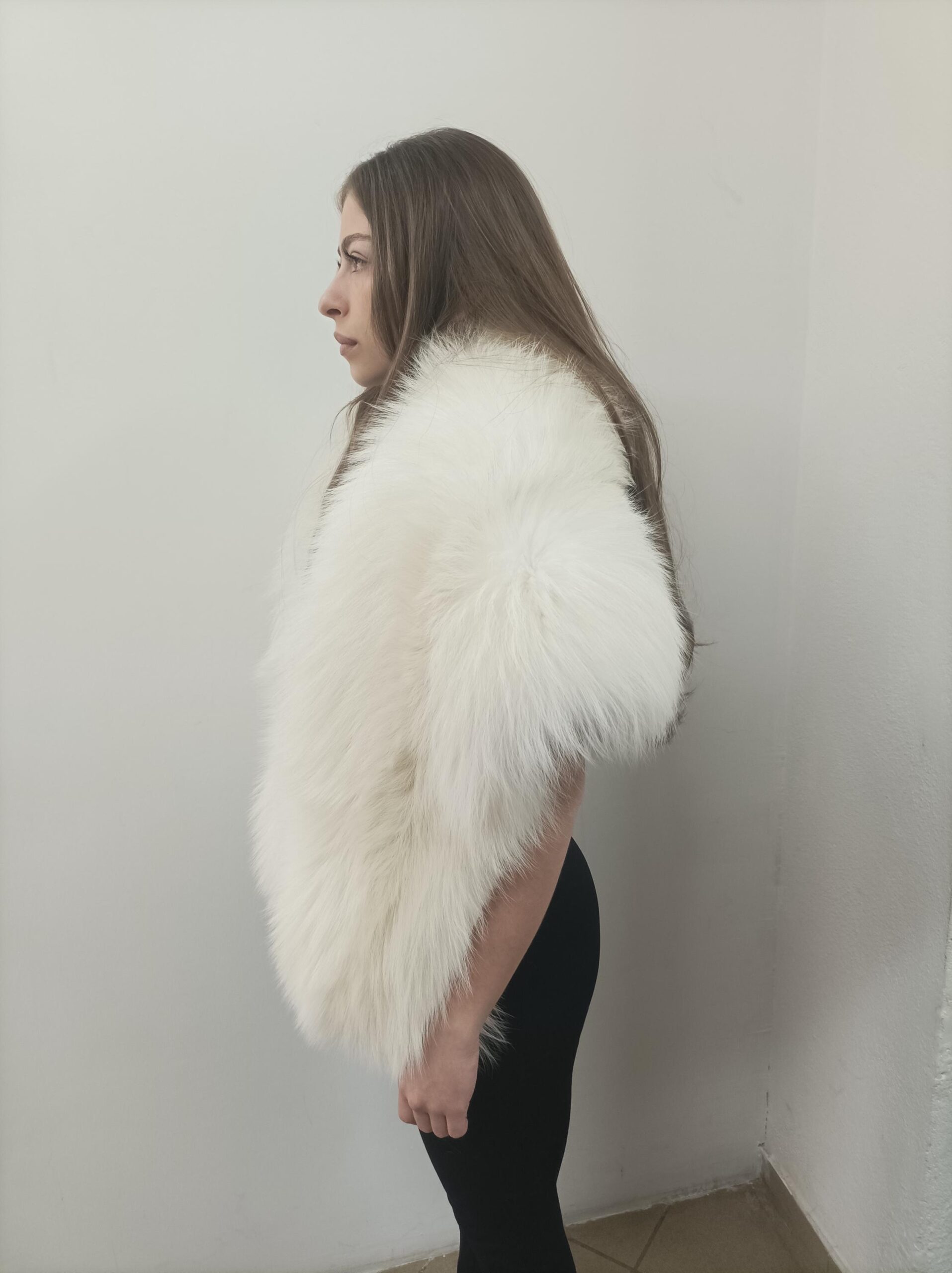 Women's Real fur Fox etol bolero shawl natural color, Evening wear - Image 4