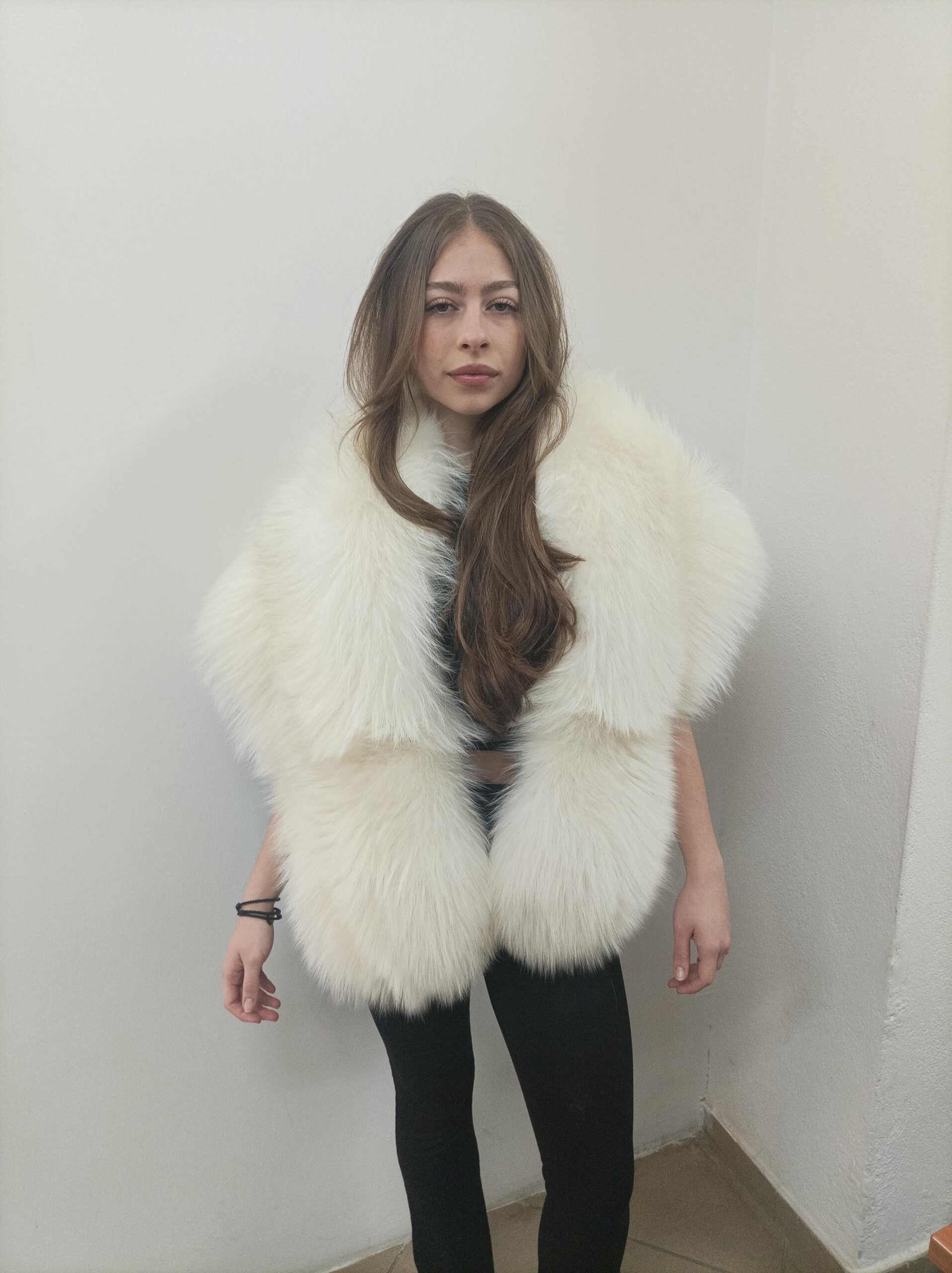 Women's Real fur Fox etol bolero shawl natural color, Evening wear - Image 2