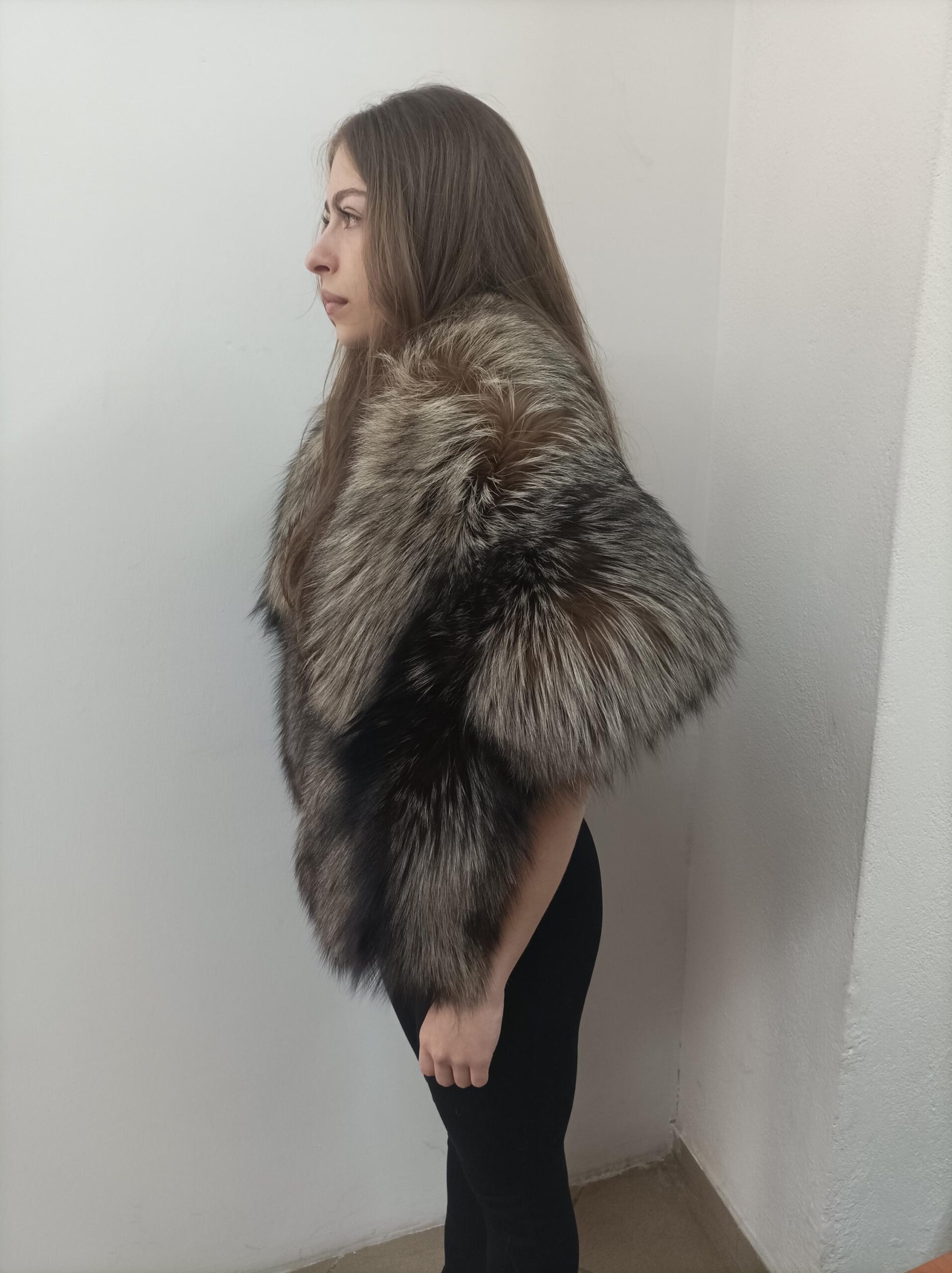 Women's Real fur Fox etol bolero shawl natural color, Evening wear - Image 6