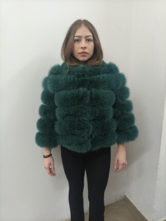Fox Fur & Leather Jacket - Women's Winter Coat