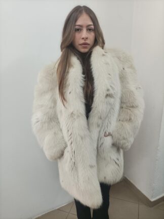 Fur  fox coat, golden color , natural fur, womans winter coat