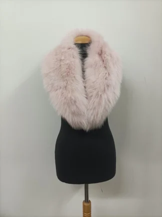 Light Pink Fox Fur Collar: Winter Coat Accessory