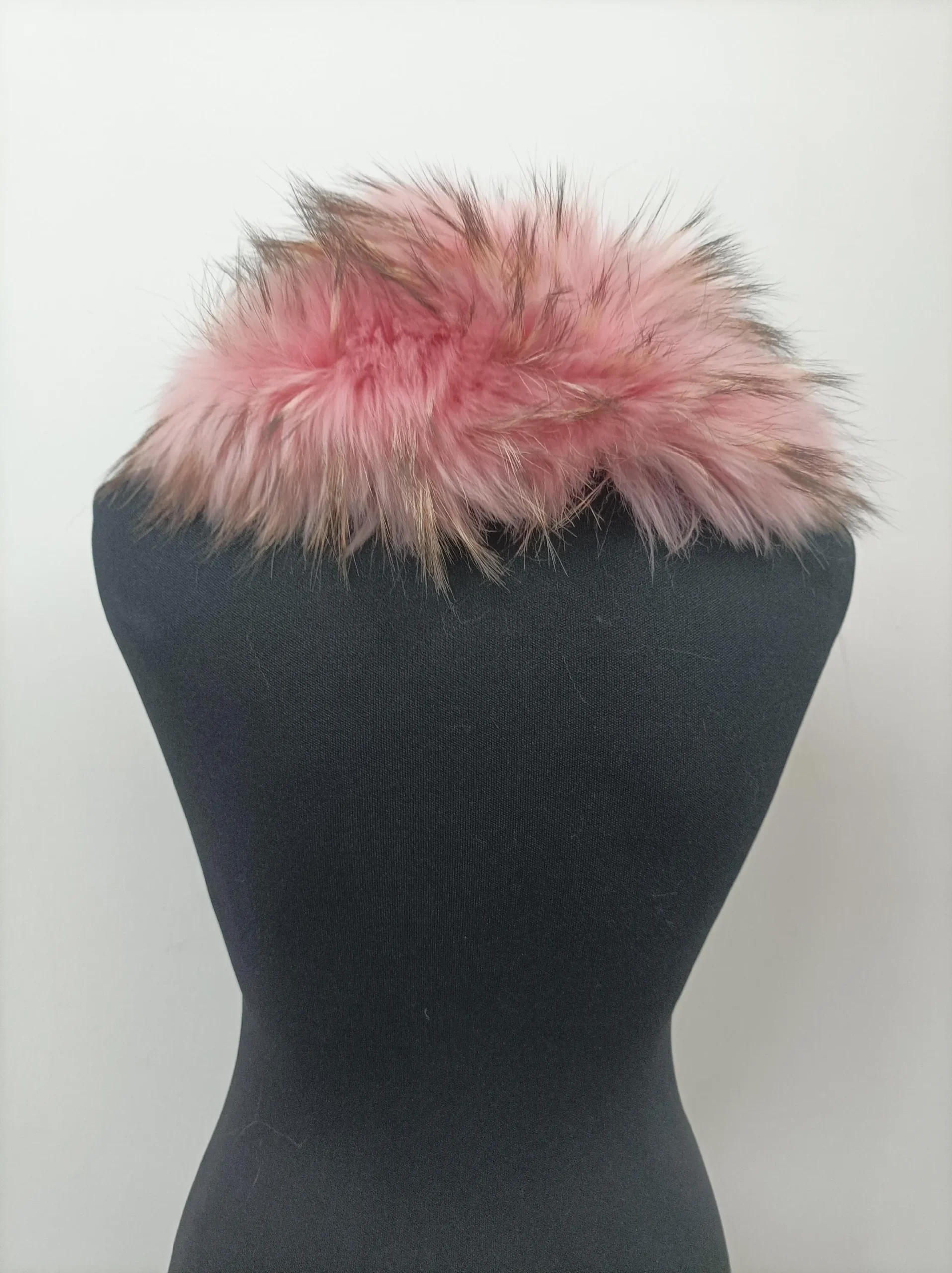 Finn Raccoon Fur Collar: Pink Winter Coat Accessory - Image 6