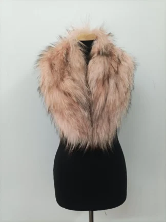 Real Fox Fur Collar: Pink & Brown Winter Coat Accessory