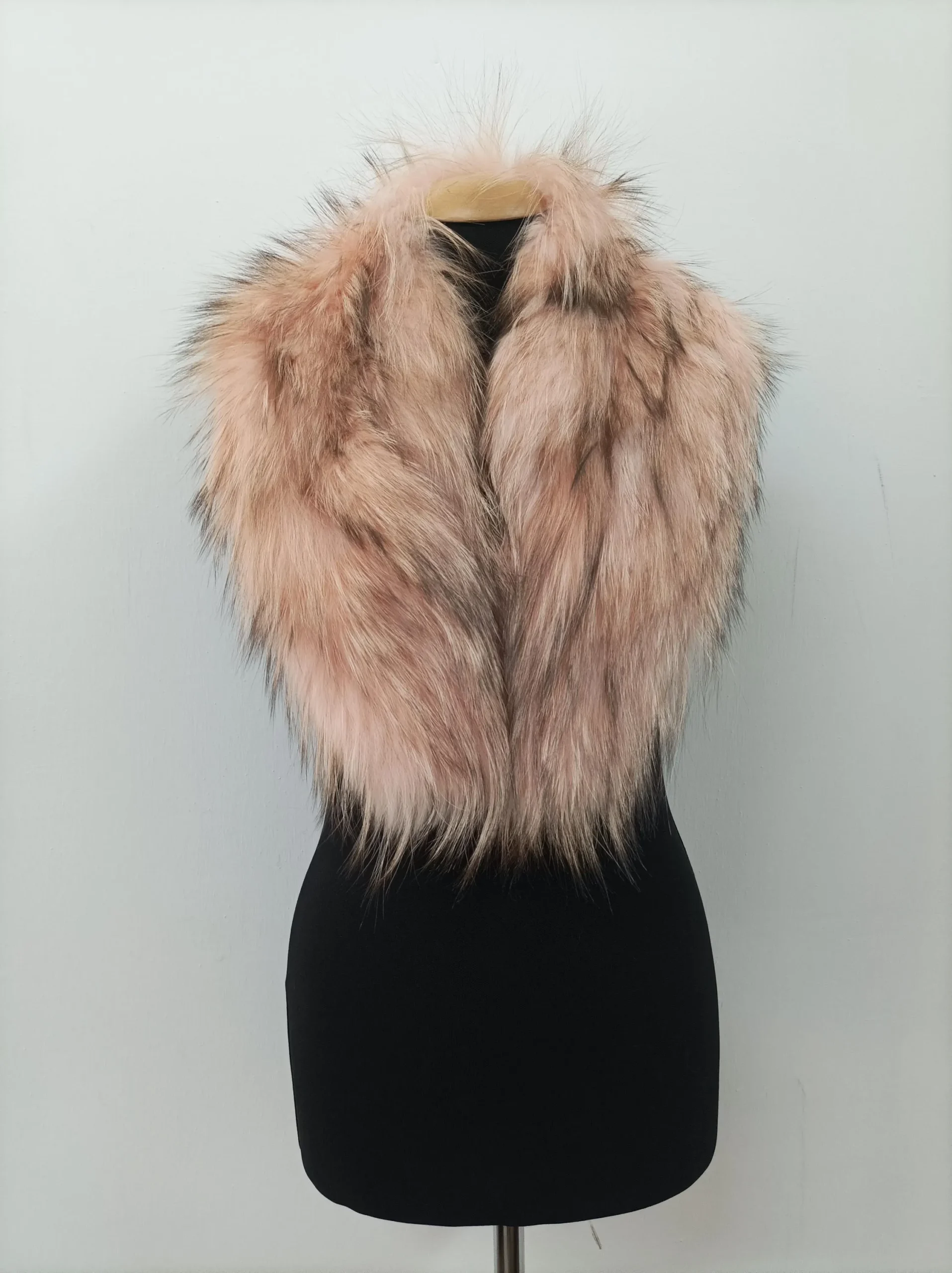 Real Fox Fur Collar: Pink & Brown Winter Coat Accessory - Image 3