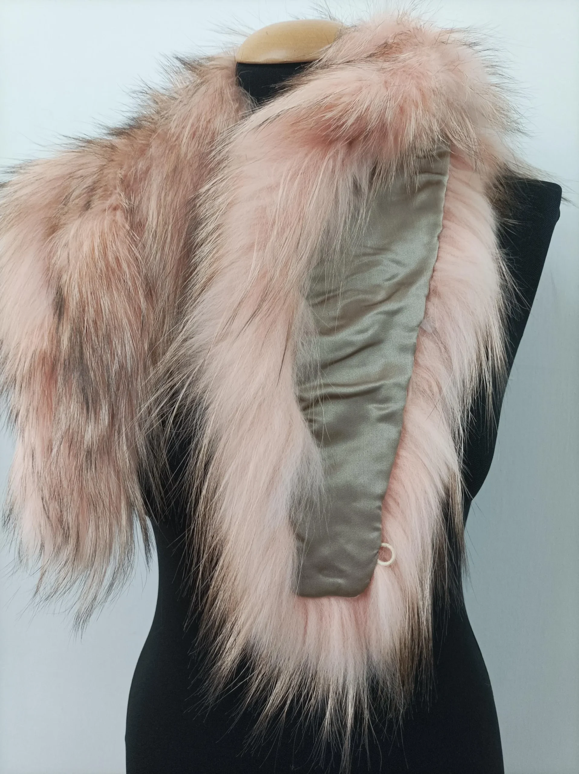 Real Fox Fur Collar: Pink & Brown Winter Coat Accessory - Image 4