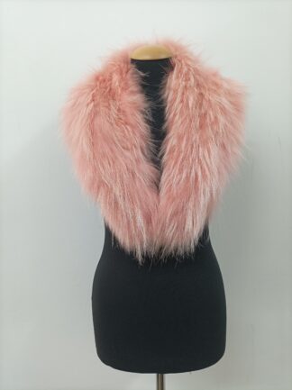 Fur collar, Finn raccoon high quality fur collar, pink color, coat winter accessories