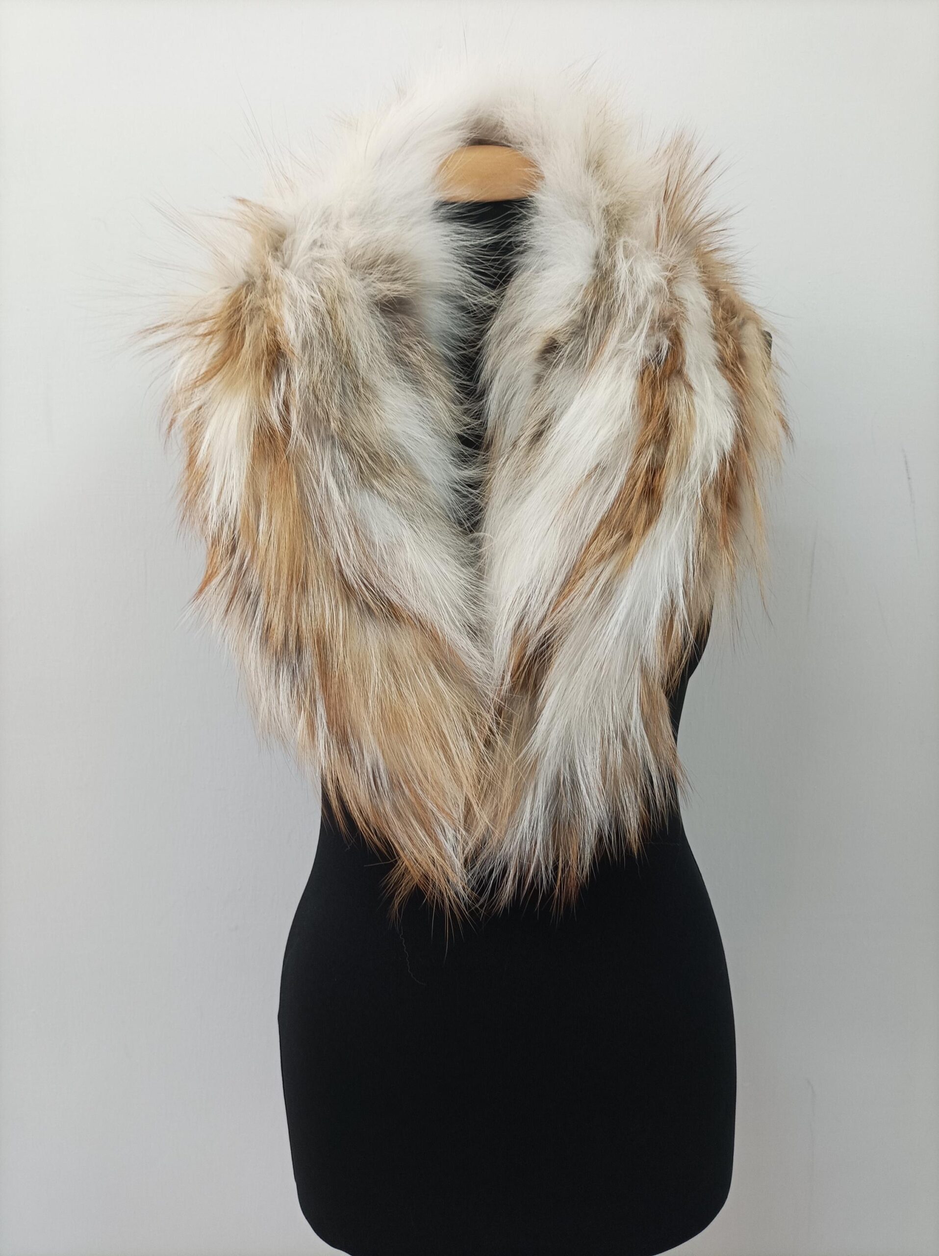 Fox Fur Collar: Gold & White Winter Coat Accessory