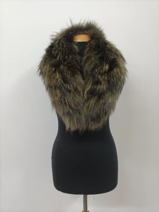 Fur collar,Finn raccoon high quality fur collar, green color, coat winter accessories