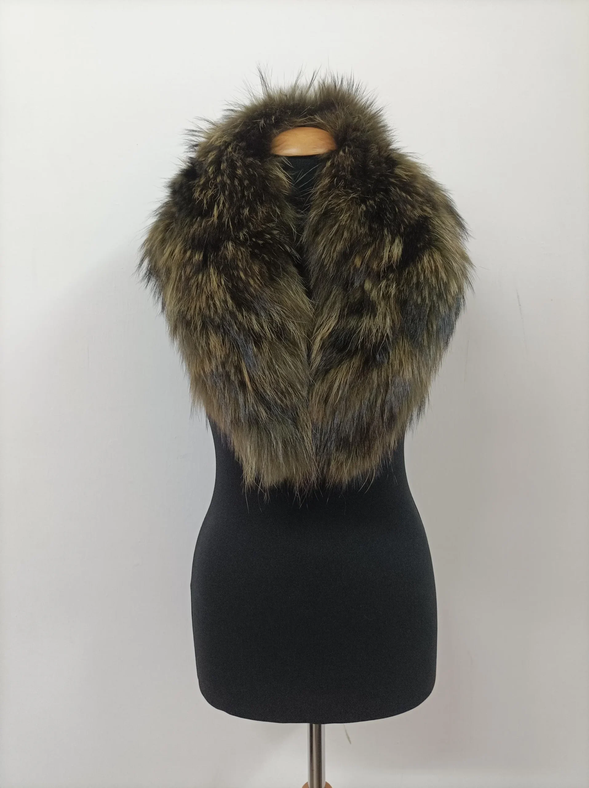 Fur collar,Finn raccoon high quality fur collar, green color, coat winter accessories