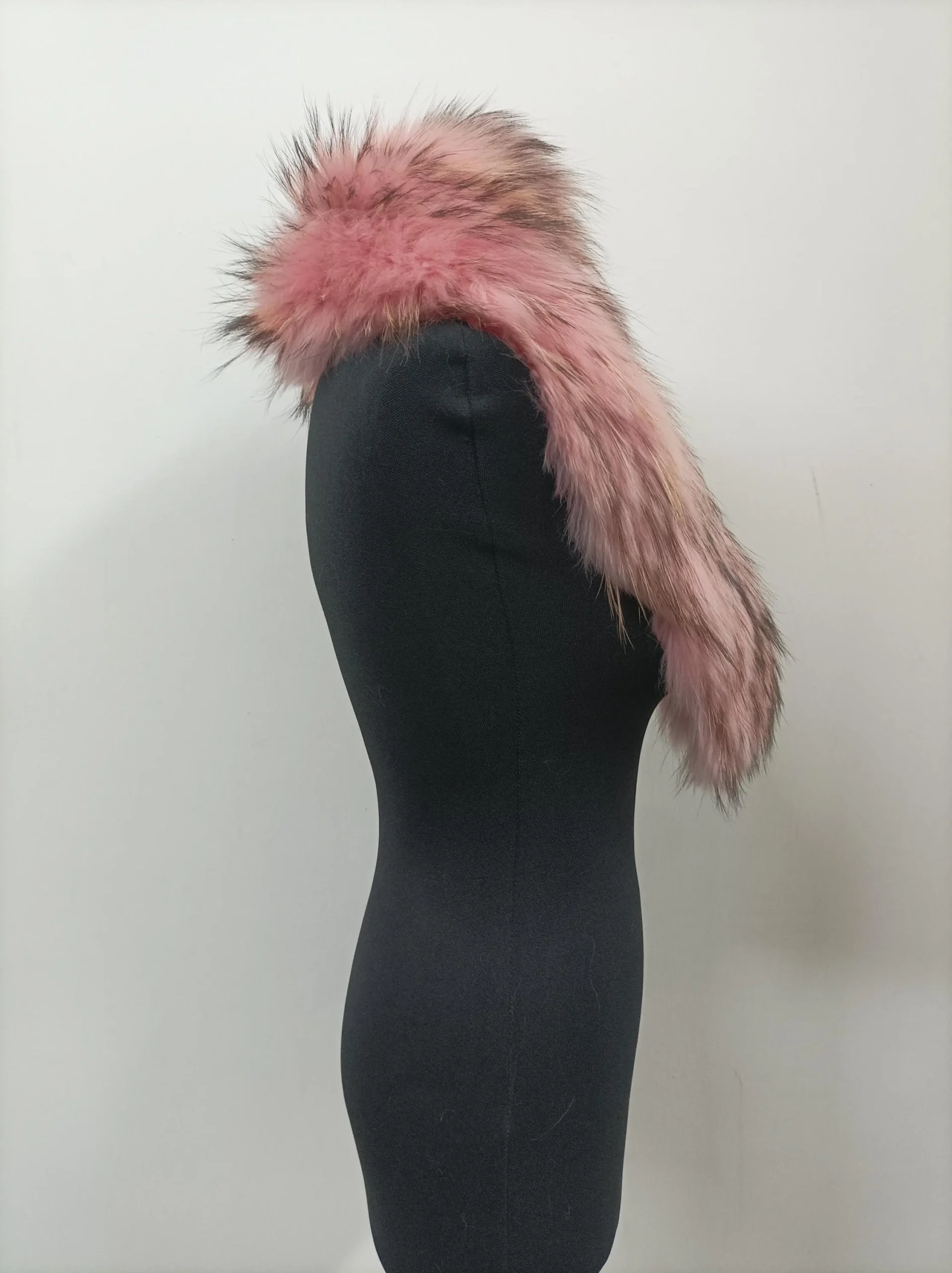 Finn Raccoon Fur Collar: Pink Winter Coat Accessory - Image 7