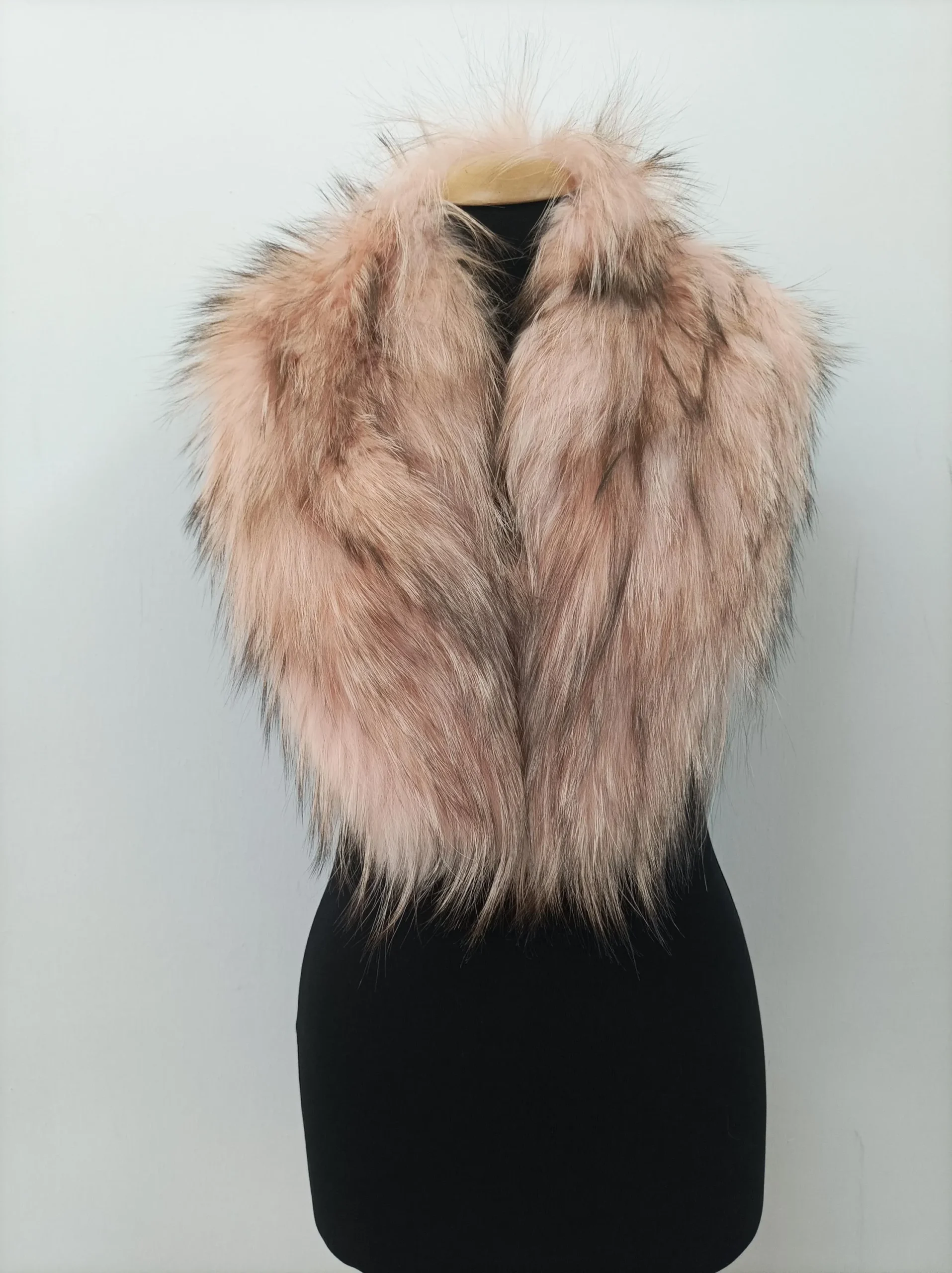 Real Fox Fur Collar: Pink & Brown Winter Coat Accessory - Image 8